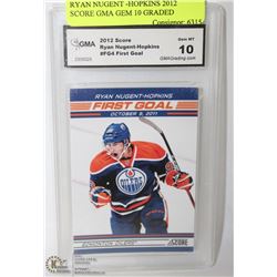 RYAN NUGENT -HOPKINS 2012 SCORE GMA GEM 10 GRADED