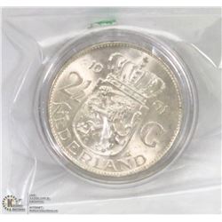 2.5 GILDER 1961 NETHERLANDS COIN.