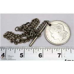 HEAVY GUAGE LINK 13" NICKLE SILVER POCKET WATCH
