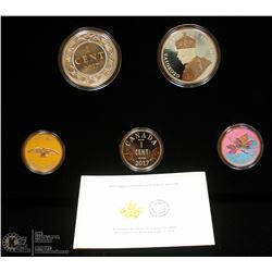 01) 2017 - 5 COIN GOLD GILDED SILVER COIN   RCM