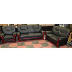 3PC LEATHERETTE  82" SOFA ,62" LOVESEAT AND 40"