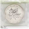 Image 1 : 1989 MAPLE LEAF $5, 1 TROY OUNCE .999 SILVER COIN.