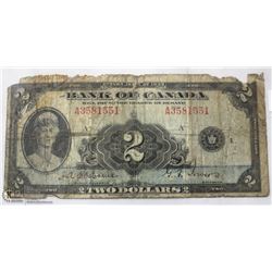 1935 BANK OF CANADIAN $2.00 BILL.