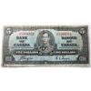 Image 1 : 1937 CANADIAN $5.00 BILL.