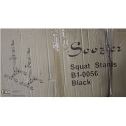 NEW HEAVY DUTY BLACK METAL SQUAT STANDS ( MISC )