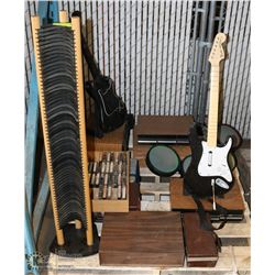 ESTATE PALLET OF CASSETTE TAPES & CD MEDIA RACK