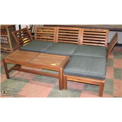 9PC CEDAR PATIO SET WITH 3  CHAIRS, SIDE TABLE,