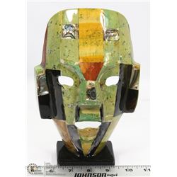 GREEN SOUVENIR WARRIOR MASK IMPORTED FROM MEXICO