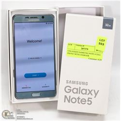 UNLOCKED SAMSUNG NOTE 5 CELL PHONE WITH CHARGER