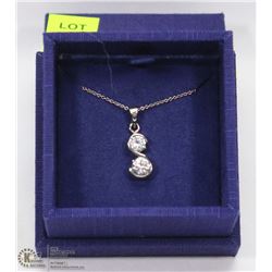 .925 SILVER 18 INCH NECKLACE W/CRYSTAL