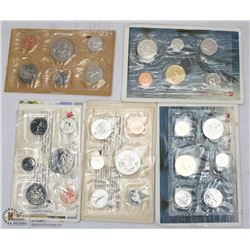 LOT OF 5 CANADIAN RCM UNCIRCULATED COIN SETS