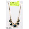 Image 1 : STATEMENT NECKLACE WITH ROYAL BLUE CRYSTALS