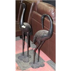 PAIR OF METAL CRANES