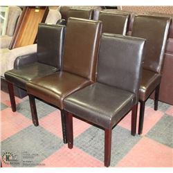 SET OF 6 SIDE CHAIRS INCL 2 BLACK AND 4 BROWN