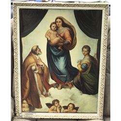 VINTAGE RELIGIOUS FRAMED MOTHER MARY & SON ( ART)