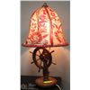 Image 1 : MOROCCAN LAMP WITH SHIP WHEEL.