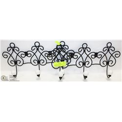 2 MATCHING BLACK IRON & WHITE CERAMIC HIS & HERS