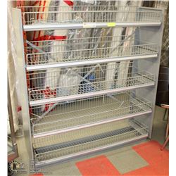 METAL SHELF 4' LONG X 14"X4.5' TALL WITH 5 SHELVES