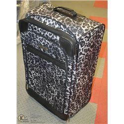 LARGE ROLLING LEOPARD PATTERN SUITCASE