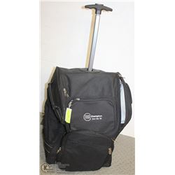 BLACK ROLL-ALONG BACKPACK  16"X19"H. MISC.