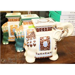 GROUP OF 3 ELEPHANT CERAMIC PLANT HOLDERS
