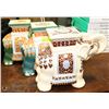 Image 1 : GROUP OF 3 ELEPHANT CERAMIC PLANT HOLDERS