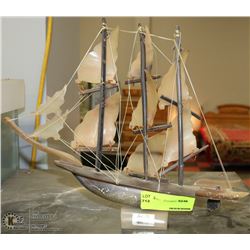 HORN CARVED SHIP