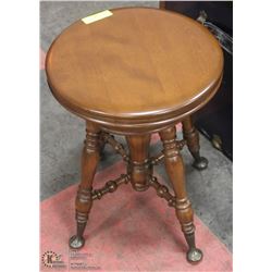 VINTAGE WOOD PIANO STOOL