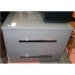 GREY 2 DRAWER NIGHT STAND