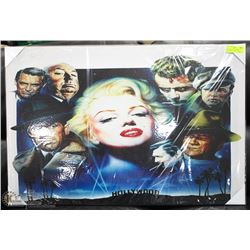 HOLLYWOOD SUPERSTARS ARTWORK ON CANVAS 24" X 36"