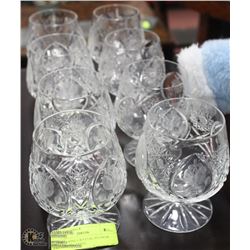 SET OF 8 FINE CRYSTAL FLOWER PATTERN GLASSES