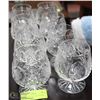 Image 1 : SET OF 8 FINE CRYSTAL FLOWER PATTERN GLASSES