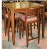 Image 1 : WOOD BAR TABLE WITH 4 CHAIR STOOLS