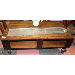 COFFEE TABLE WITH WHEELS 31X52X17