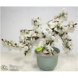 GLASS FLOWERING BONSAI TREE, 18 X 17