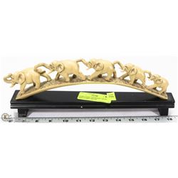 IVORY LOOK 5 ELEPHANT TRAIN  SHELF/TABLE DÉCOR