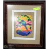 Image 1 : FRAMED BIRD PICTURE 19X16".