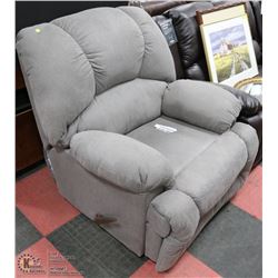 GREY FABRIC RECLINING SOFA CHAIR