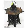 Image 1 : CAST IRON PAGODA CANDLE HOLDER, 11" TALL