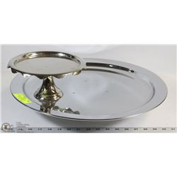 SET OF STAINLESS PEDESTAL SERVERS/DISPLAYS - 9" &