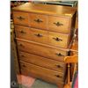 Image 1 : MAPLE 5 DRAWER BEDROOM CHEST OF DRAWERS.