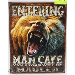 METAL "MAN CAVE" WALL SIGN 12 X 16