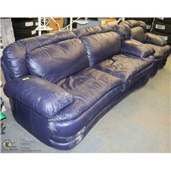 ESTATE LEATHER PURPLE SOFA, 88X44,