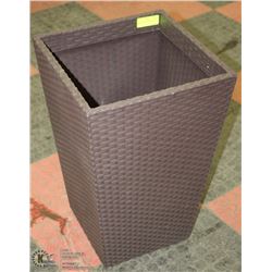 RESIN WICKER PLANTER, 15 X 15 X 22