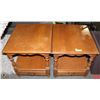 Image 1 : PAIR OF WOOD END TABLES.