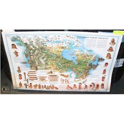 1964 MAP OF CANADA'S FIRST PEOPLES
