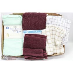 FLAT OF NEW FACE CLOTHS & HAND TOWELS
