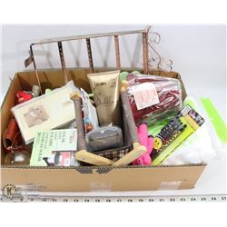 BOX W/NEW ITEMS INCL. TWO JEWELLERY