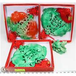 GROUP OF 4 JADITE ORNAMENTS