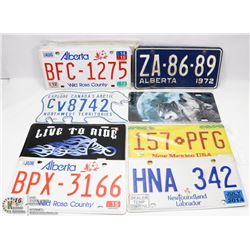 BOX OF LICENSE PLATES, SOME VINTAGE INCL.